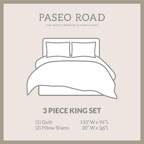 Paseo Road by HiEnd Accents Home on The Range Western Bedding 3 Piece Quilt Set with Pillow Shams, King Size Buffalo Bison Geometric Print Aztec Bedding, Cotton Southwestern Rustic Bed Set in Saudi Arabia