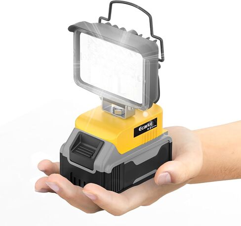مصباح يدوي من Ecarke Cordless Leadheld for DeWalt 18V/20V: LED Work Battery Light - 20W 2000LM TOOLS للعمل في البيئات المظلمة ، في الهواء الطلق ، الصيد ، الهدايا ، موقع العمل وإضاءة الأمان (أداة فقط) in Kuwait