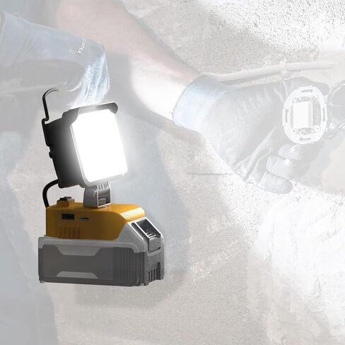 مصباح يدوي من Ecarke Cordless Leadheld for DeWalt 18V/20V: LED Work Battery Light - 20W 2000LM TOOLS للعمل في البيئات المظلمة ، في الهواء الطلق ، الصيد ، الهدايا ، موقع العمل وإضاءة الأمان (أداة فقط) in Kuwait