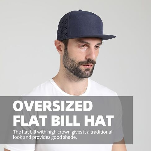 Oversize XXL Blank Flatbill Mesh Snapback Cap for Big Head 23.6"-25.6" Extra Large 6 Panel Camper Style Hat Baseball Cap in Saudi Arabia