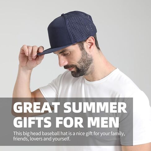 Oversize XXL Blank Flatbill Mesh Snapback Cap for Big Head 23.6"-25.6" Extra Large 6 Panel Camper Style Hat Baseball Cap in Saudi Arabia