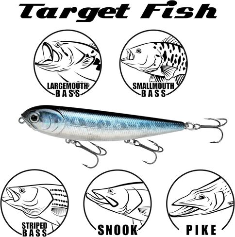 LUCKY CRAFT Sammy 105, Freshwater Lake Bass Fishing Lure, Topwater, Smallmouth, Floating, Tournament Winning, Perfect Walking The Dog, Fishing Gear, Fishing Accessories, Fishing Tackle in Saudi Arabia