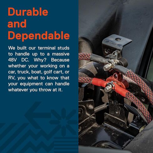 Mods True 4pc كتلة توزيع الطاقة 3/8 "M10 Single Stud Terminal Bus Bar [12V - 48V DC] in Saudi Arabia