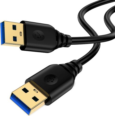 USB to USB Cable 6FT,High-Speed 3.0 Type A Male to Type A Male Cable Double End Data Transfer Cord for Computer PC Laptop Printer Scanner Hard Drive Enclosures DVD Player Monitor TV Laptop Cooler Hub in Kuwait