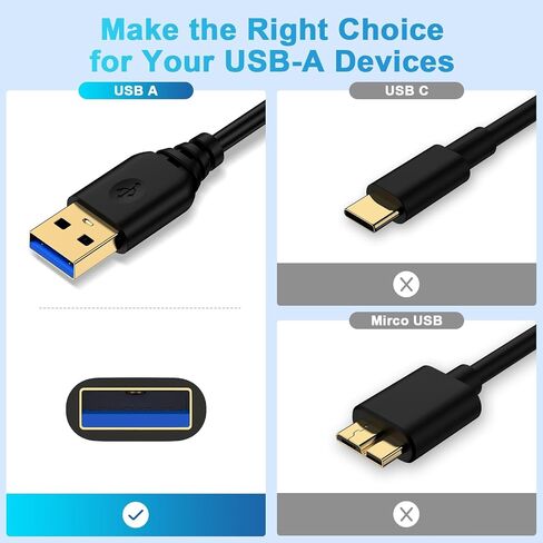 USB to USB Cable 6FT,High-Speed 3.0 Type A Male to Type A Male Cable Double End Data Transfer Cord for Computer PC Laptop Printer Scanner Hard Drive Enclosures DVD Player Monitor TV Laptop Cooler Hub in Kuwait