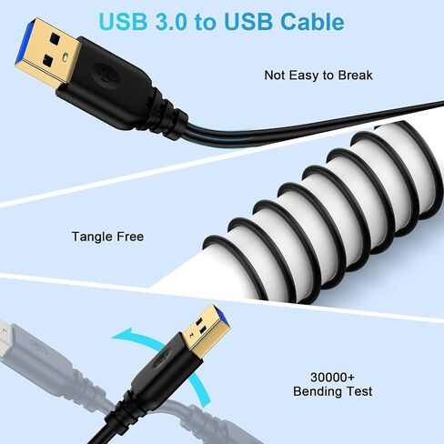 USB to USB Cable 6FT,High-Speed 3.0 Type A Male to Type A Male Cable Double End Data Transfer Cord for Computer PC Laptop Printer Scanner Hard Drive Enclosures DVD Player Monitor TV Laptop Cooler Hub in Kuwait
