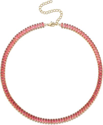 FANZE Tennis Necklaces for Women, Cubic Zirconia Necklace Choker Necklace Classic Dainty Jewelry Gifts in Kuwait