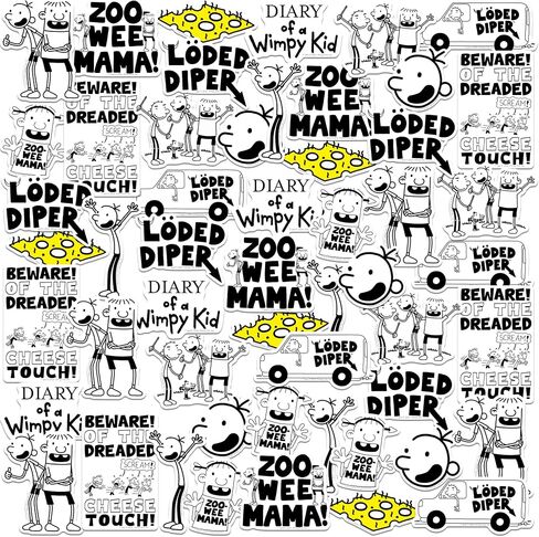 Diary of a Wimpy Funny 50 Vinyl Stickers Waterproof Die-Cut Decals Laptop in Saudi Arabia