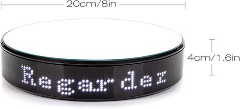Leadleds Motorized Rotating Display Stand, 8" Photography Turntable with LED Sign Display, 360 Degree Rotated Display Holder Stand for Live Streaming Props Model Product Display in Saudi Arabia