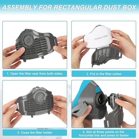 كمامات قابلة لإعادة الاستخدام، غطاء نصف وجه ونظارة أمان مضادة للضباب، مجموعة نصف غطاء وجه للطلاء واللحام والرش والصنفرة وضد الغبار والمواد الكيميائية in Kuwait