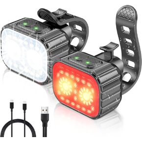 Bike Lights, Oldowl Super Bright Bike Light Set, IPX6 Waterproof Bike Lights Front and Back, 8+12 Lighting Modes, USB Rechargeable LED Bicycle Light, Mountain Bike Cycling Front Light Rear Light