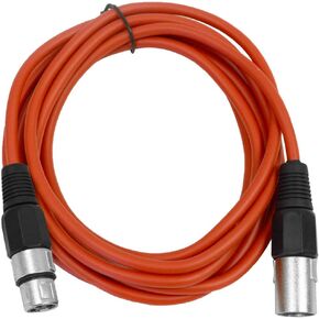 SEISMIC AUDIO - SAXLX-10 - 10' Red XLR Male to XLR Female Patch Cable - Balanced - 10 Foot Patch Cord