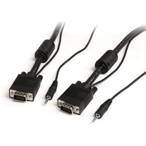 StarTech.com 6 ft. (1.8 m) VGA Cable with Audio - HD15 VGA with Audio - Coaxial High Resolution - Male/Male - VGA Monitor Cable (MXTHQMM6A)