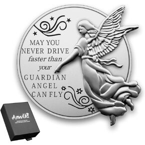 Car Guardian Angel Visor Clip Guardian Angel Medal Accessories Bless Driving Safety Religious Gift for Parent, Family, Friend, Driver (1)