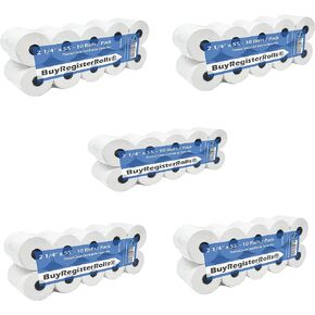 (50 Rolls) 2 1/4 x 55 Thermal Paper Rolls (57mm x 30mm) For New Square Terminal Credit Card Machine 50 GSM Paper Thickness For VeriFone VX520 Ingenico ICT220 ICT250 First Data FD400 BPA FREE