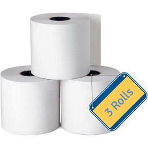 1InTheOffice Adding Machine/Calculator Roll, 16 lb, 1/2" Core, 2-1/4" x 150 ft, White (3)