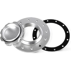 Billet Aluminum Easy Fill Fuel Cell Cap with 12 Bolting Holes Cell Bung （Black)