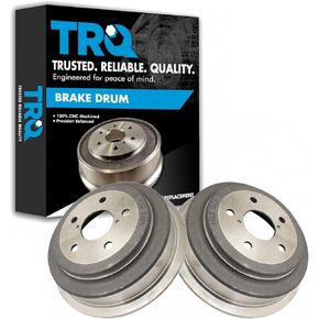 TRQ Rear Brake Drum Pair Set Compatible with 2005-2010 Dodge Dakota / 2011 Ram Dakota / 2006-2009 Mitsubishi Raider