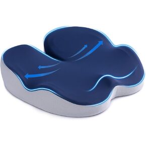 وسادة كرسي المكتب، وسائد مقعد لتخفيف الضغط لعظم الذيل والظهر وتخفيف آلام العصعص، وسادة مريحة من إسفنج الذاكرة للسيارة والكمبيوتر وكراسي المكتب باللون الأزرق الداكن in Kuwait