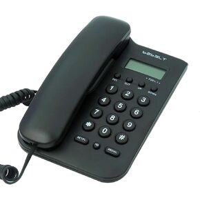 Corded Basic Landline Phone, TelPal FSK/DTMF Simple Caller ID Telephone with LCD Incoming Call Number Display, Small Desk/Wall Mountable Analog Phone for Home Office (Black)