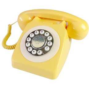 Corded Retro Phone, TelPal Vintage Old Phones, Classic 1930's Antique Landline Phones for Home & Office Decor, Novelty Hotel Telephone with Redial