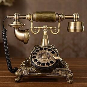 Resin imitation copper Vintage STYLE ROTARY Retro old fashioned Rotary Dial Home and office Telephone