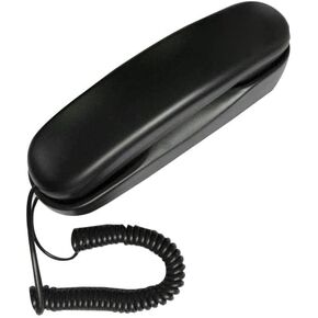 TelPal Trimline Corded Phone Black Slim Landline Corded Phone for Seniors Desk/Wall Mountable Telephone Home