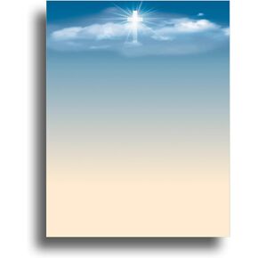 Cross in the Sky Religious Stationery Paper - 80 Sheets