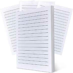 120 Sheets Raised Ruled Paper Portrait Handwriting Paper Kindergarten for Kids Teachers Sensory with Line, 8.3 x 11.2 Inch White