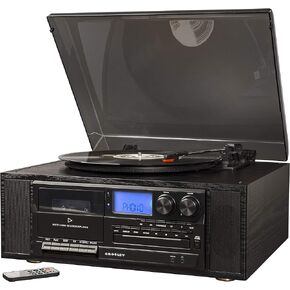 Crosley CR7010A-BK Ridgemont 3-Speed Turntable with Bluetooth, AM/FM Radio, CD Player, Cassette Deck, and Aux-in in Saudi Arabia