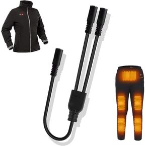 Heated Jacket Adapter Charger Cable for Motorcycle Snowmobiles, Heated Gear Battery Connector Cable for Harley Davidson Heated Apparel, Heated Garments, Heated Vest (SAE to DC Female)