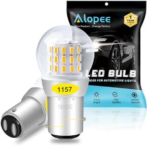 Alopee 4 Pack 2357 Brake Light Bulb Non Polarity 1157 Led Bulb Red Brake Light Bulb Replacement for 2057 7528 BAY15D P21/5W Led Tail Light Bulb Motorcycle Brake Light 12/24V