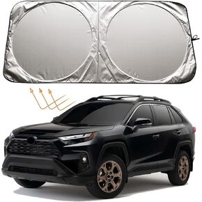 Windshield Sun Shade Sunshade for Toyota Rav4 1996-2024 Highlander 2001-2024 XSE XLE LE SE Hybrid Limited Platinum Accessories, Foldable Car Front Window Sun Shield Visor