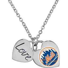 Game Time Offical MLB NEW YORK METS Heart Necklace