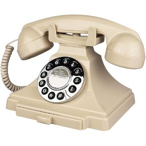 Corded Telephone, Retro Landline Phones for Home, Single Line Old Fashion House Phone with Loud Ringer for Seniors, Classic Antique Phones for Office/Hotel/School (Black)