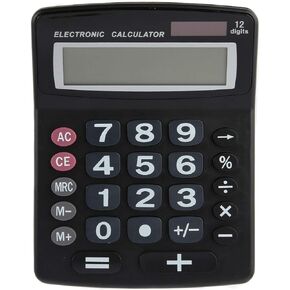 Lily' Home Jumbo 12 Digit with Solar Power, Large LCD Display - Desktop Calculator, Dual Power, Large Button Design, Battery Operation, Easy-to-Read Tilted, for Home, Office, School, Class & Business