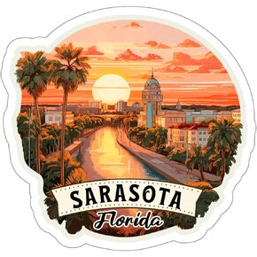Sarasota Sticker Florida Wilderness Camping Decal Vinyl Small Waterproof for Water Bottle Mug Passport Book Scrapbook Notebook Laptop Tumbler Skateboard Computer Phone Size 4" Funny Gift