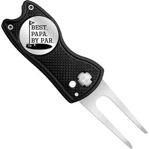 Pishavi Best PaPa by Par Funny Golf Divot Repair Tool, Dad Golf Ball Marker, Golf Accessories for Men, Golf Gifts for Dad Grandpa Husband, Retirement Gifts for Golf Lover Coworkers Boss B in Saudi Arabia