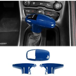 CheroCar for Dodge Gear Shift Knob Cover Trim Internal Accessories for 2015-2022 Dodge Challenger Charger,for 2018-2022 Dodge Durango (Black)