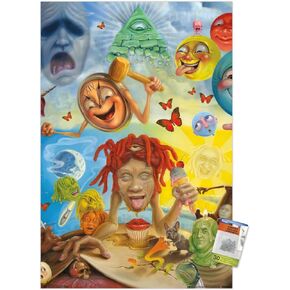 Trends International Trippie Redd - Art Wall Poster, 14.72" x 22.37", Premium Poster & Push Pin Bundle