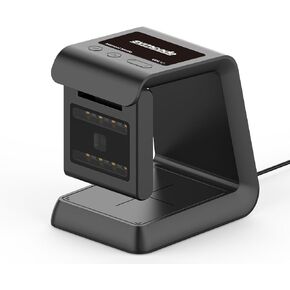 Symcode 1D 2D Hands-Free Barcode Scanner, with Omnidirectional Automatic Sensing Scanning Barcode Reader Adjustable Screen Scanning Platform Scanner for POS PC Supermarket Bookstore