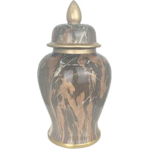 برطمان زنجبيل سيراميك بنمط رخامي مع غطاء برطمان معبد مزخرف للمنزل والمكتب وغرفة المعيشة وغرفة النوم in Kuwait