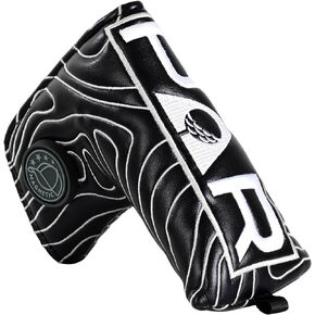 BIG TEETH Golf Blade Putter Cover Headcover Club Protector Par Putter Head Covers Magnetic Bar Closure for Scotty Cameron Taylormade Odyssey Golf Course Texture Pattern
