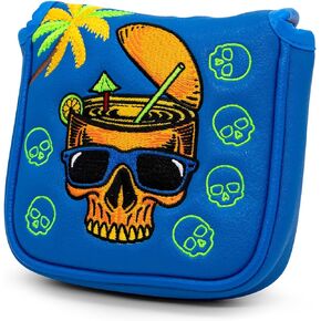 Funny Golf Mallet Putter Cover Magnetic Mallet Head Cover Headcover - Blue Synthetic Leather Golf Club Covers for Mallet Putters fits for All Brand, Cool Golf Gift for Men Golfers