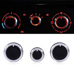 A/C Air Conditioning Control Switch Knob Button, Qiilu Control Knob Heater Dash A/C Switch Knobs Black Control Buttons for Golf MK4 Passat B5, Interior Control Knob Covers