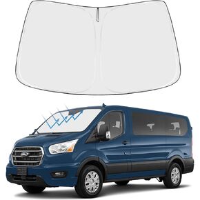 Proadsy Front Windshield Sun Shade Foldable Sunshade Protector Custom Fit 2024 2023 2022 2021 2020 2019 2018 2017 2016 2015 Ford Transit Accessories 2024 Upgrade