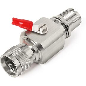 XRDS-RF UHF Lightning Arrestor PL-259 Lightning Surge Protector PL259 Plug (UHF Male) to SO239 Socket (UHF Female) Bulkhead Arrestor for CB Ham Two-Way Radio Base Antennas
