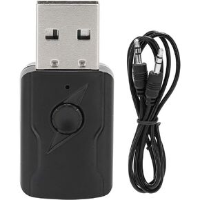 USB Bluetooth Transmitter, LED Car Wireless USB Bluetooth Transmitter Receiver TV Wireless Audio Adapter with Audio Cable