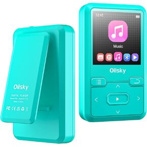 32GB Clip MP3 Player with Bluetooth 5.0, Portable Digital Lossless Music Player, Mini Ultra-Light MP3 for Sports Running, with FM Radio, Pedometer, Recording, Max 128GB Expand, Earphones Included