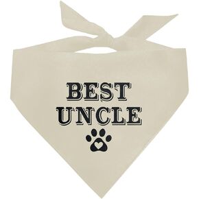 Best Uncle Dog Bandana, Apricot Gray Dog Bandana, Funny Cute Dog Bandana, Pet Dog Scarf Accessories, Pet Dog Triangle Scarf, Gift for Dog Lover, Dog Bandana for Small Medium Large Dogs (D26)